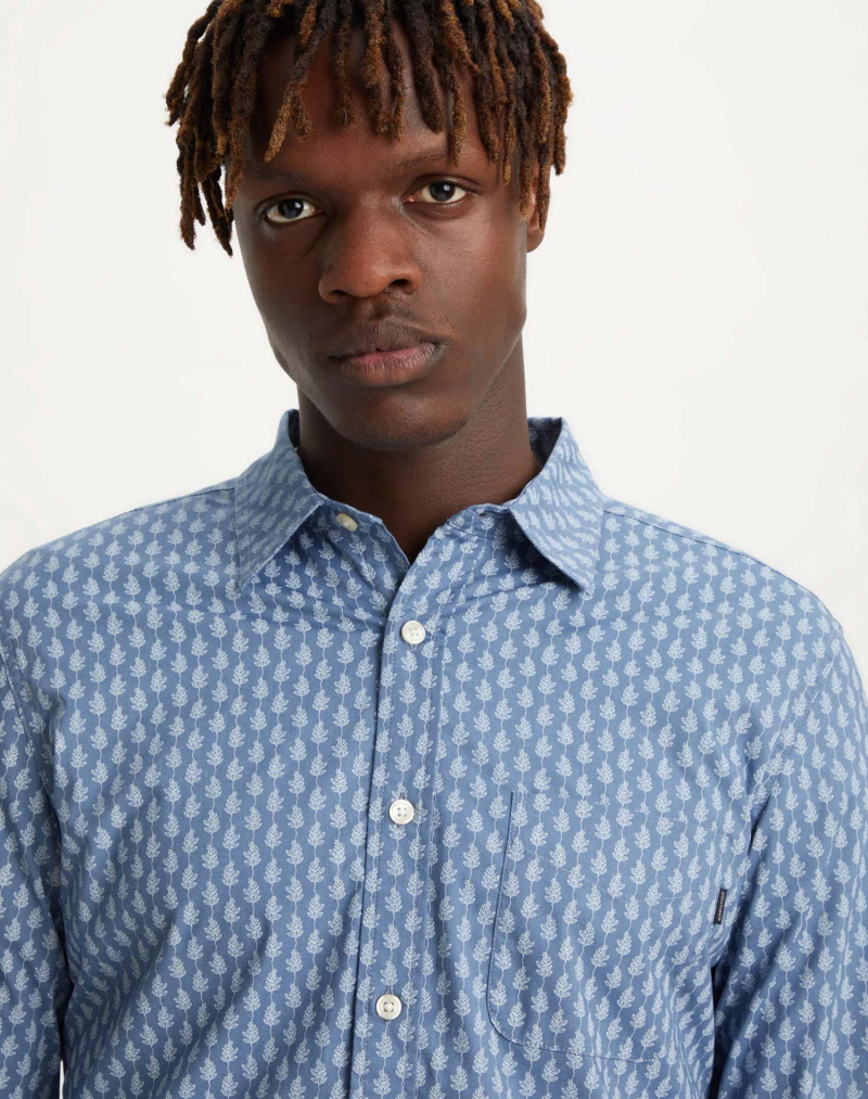 Camisa d'home de màniga llarga Dockers, model A1114-0053, blava - 3 - La Casa Dels Pantalons