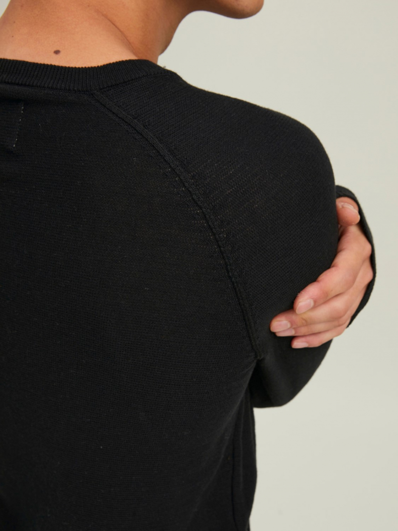 Jersei d'home de coll rodó Jack & Jones Berg, model 12215462, negre - 3 - La Casa Dels Pantalons