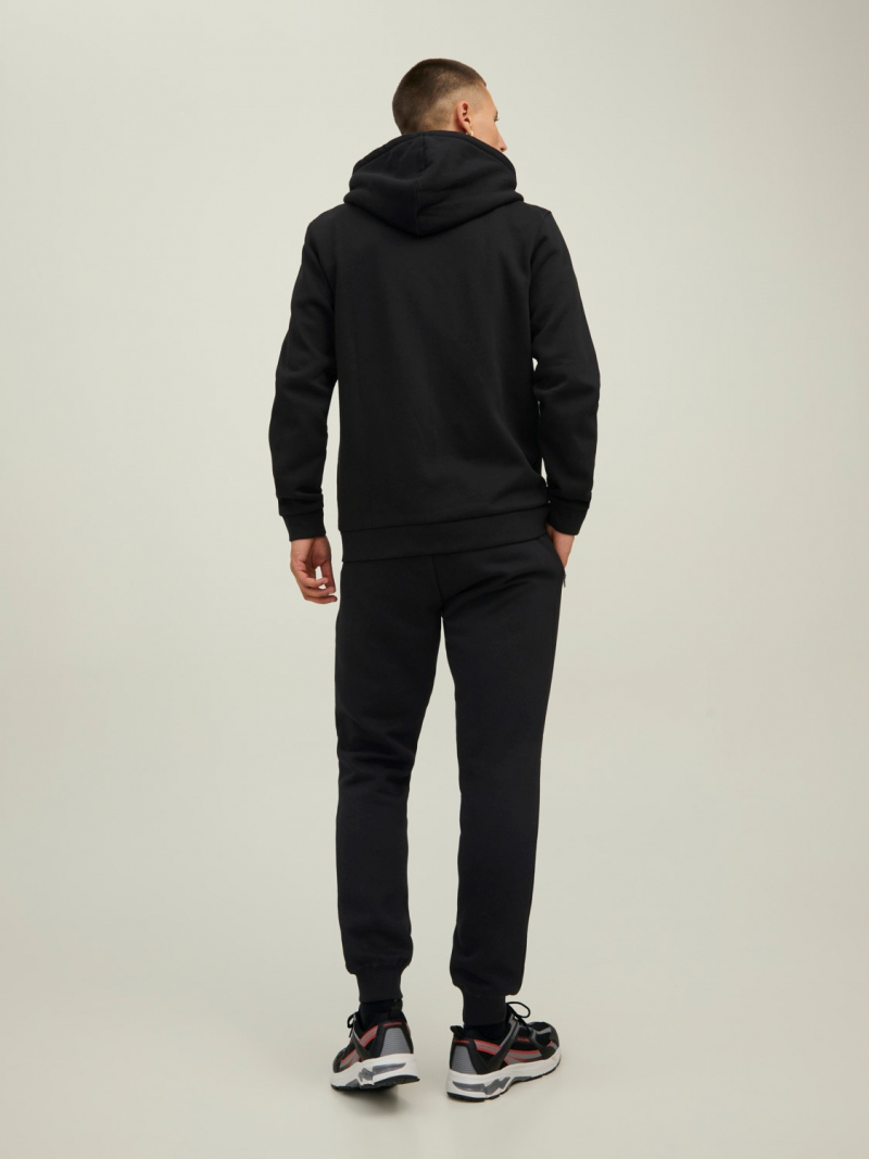 Sudadera de hombre con capucha y cremallera Jack & Jones Berg, modelo 12215381, negra - 2 - La Casa Dels Pantalons