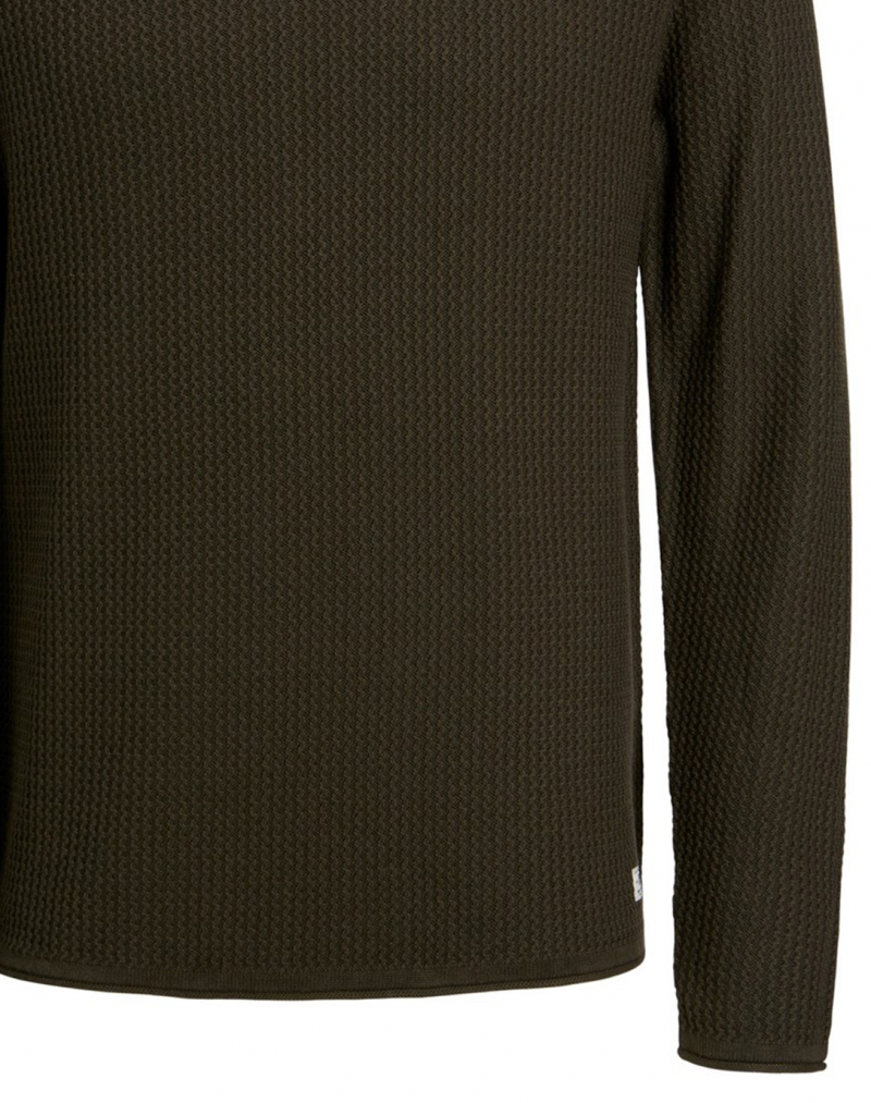 Jersei d'home de coll rodó Jack&Jones Carlos, model 12179861, caqui - 2 - La Casa Dels Pantalons