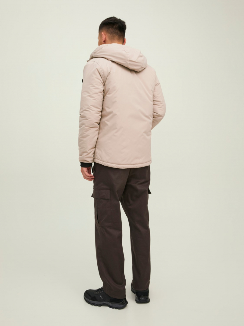 Chaqueta de hombre con capucha Jack & Jones Lock, modelo 12217183, beige - 2 - La Casa Dels Pantalons
