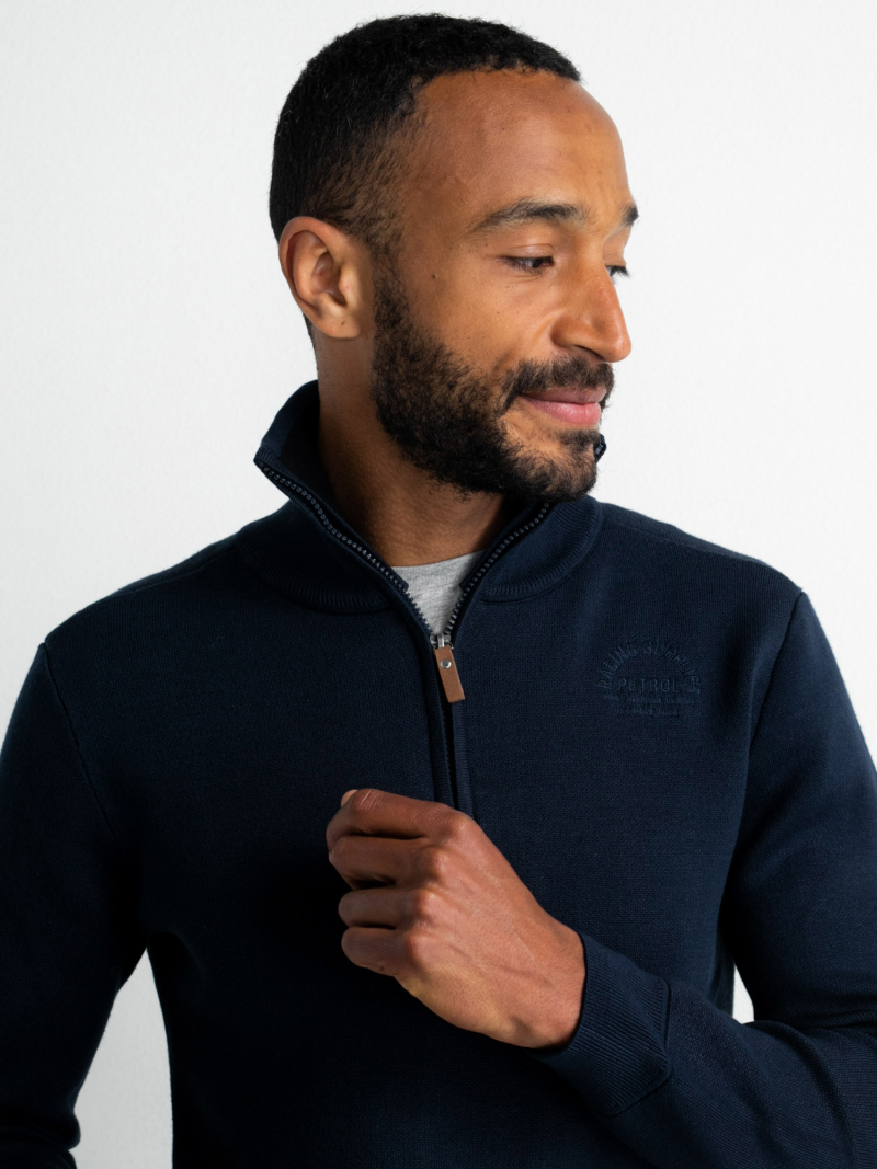 Jersei d'home de coll alt amb cremallera Petrol, model KWC208/5107, blau - 3 - La Casa Dels Pantalons