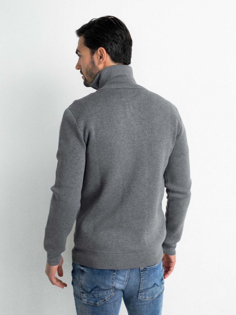 Jersei d'home de coll alt amb cremallera Petrol, model KWC208/9046, gris - 3 - La Casa Dels Pantalons