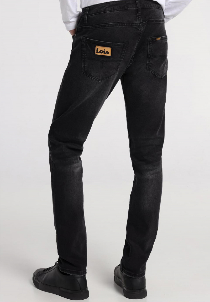 Pantalones vaqueros de hombre Lois Billy slim, modelo 10192/996, negros - 3 - La Casa Dels Pantalons
