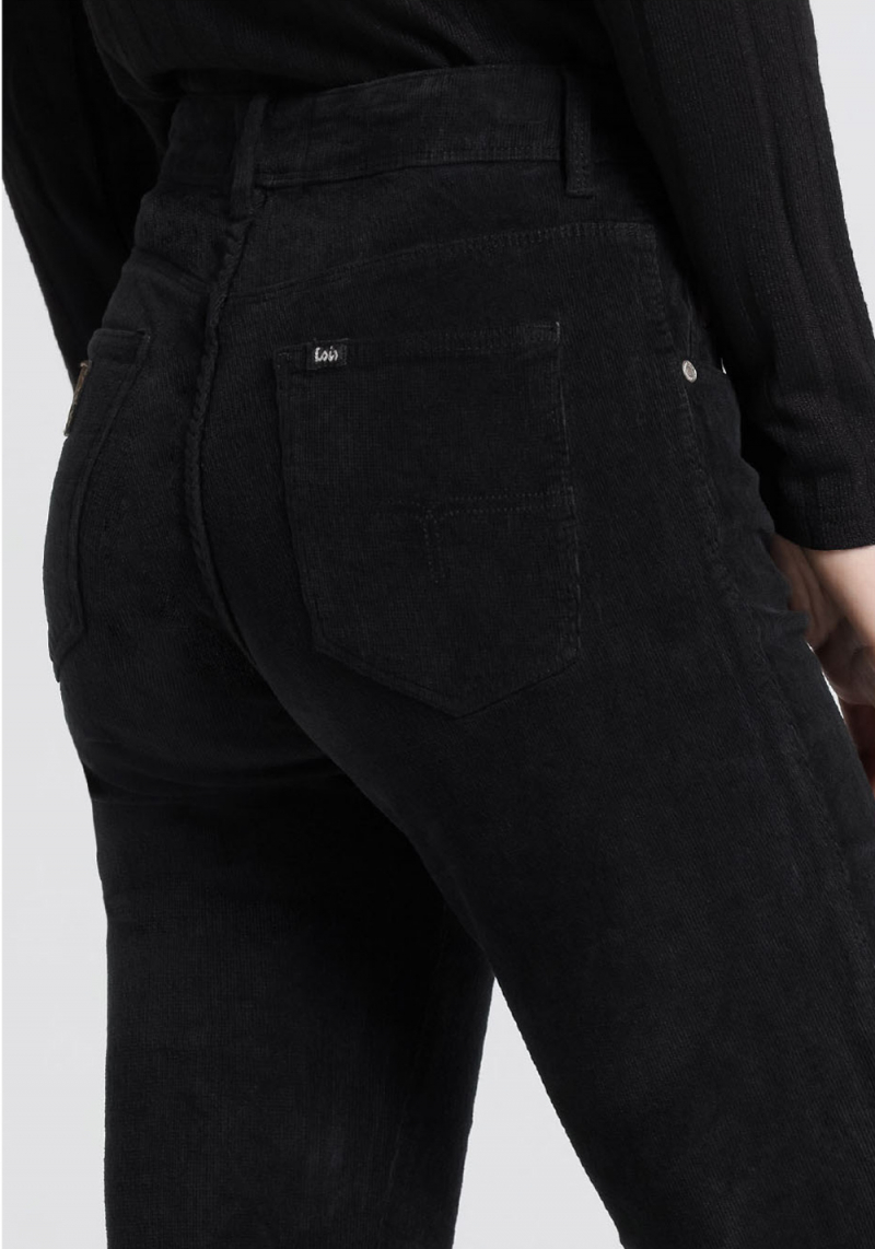 Pantalons texans de pana de dona Lois Monic straight, model 20104/599, negres - 3 - La Casa Dels Pantalons