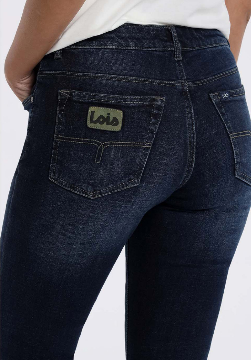 Pantalons texans de dona Abba flare Lois, model 20109/975, blau fosc - 3 - La Casa Dels Pantalons
