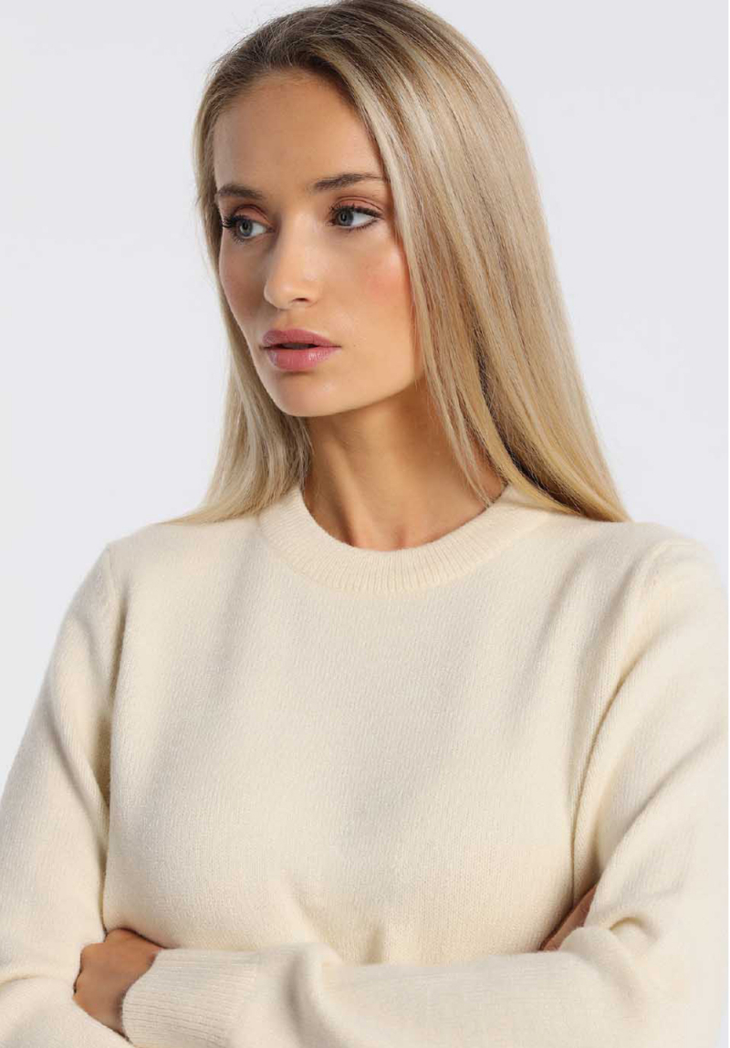 Jersei de dona de coll rodó Lois, model 45273/502, blanc trencat - 2 - La Casa Dels Pantalons