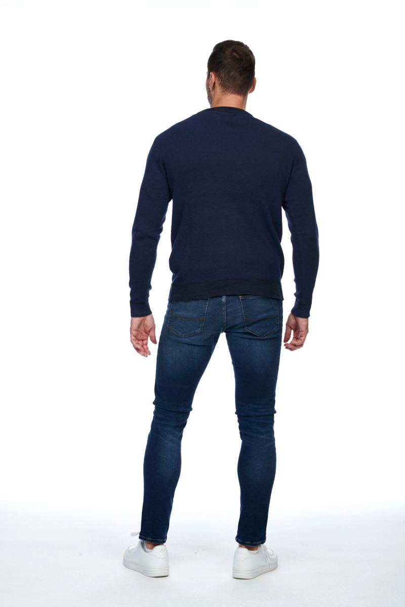 Jersei d'home de coll rodó Blend, model 20714348/194024, blau - 3 - La Casa Dels Pantalons