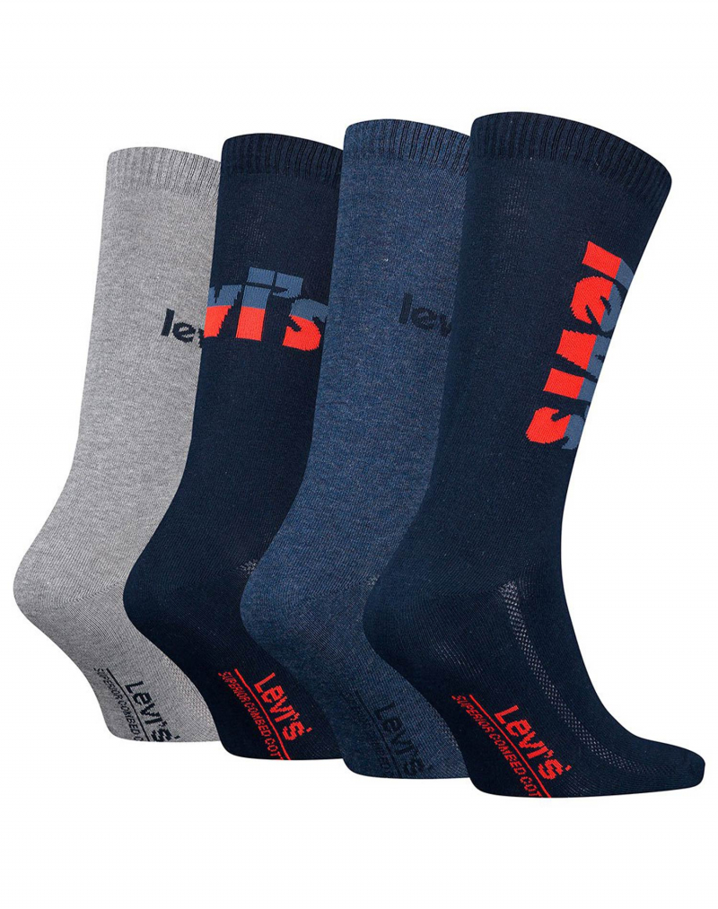 Caixa de regal de 4 mitjons Levi's, model 701220681001, de diferents colors en blau i gris. - 3 - La Casa Dels Pantalons