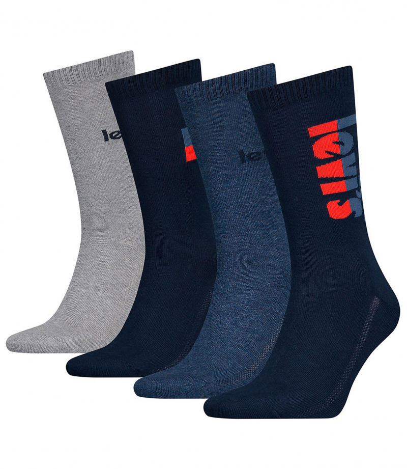 Caixa de regal de 4 mitjons Levi's, model 701220681001, de diferents colors en blau i gris. - 2 - La Casa Dels Pantalons