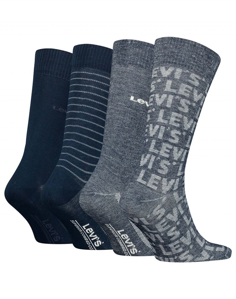 Caja de regalo de 4 calcetines Levi's, modelo 701220682001, de diferentes colores en azul denim. - 3 - La Casa Dels Pantalons
