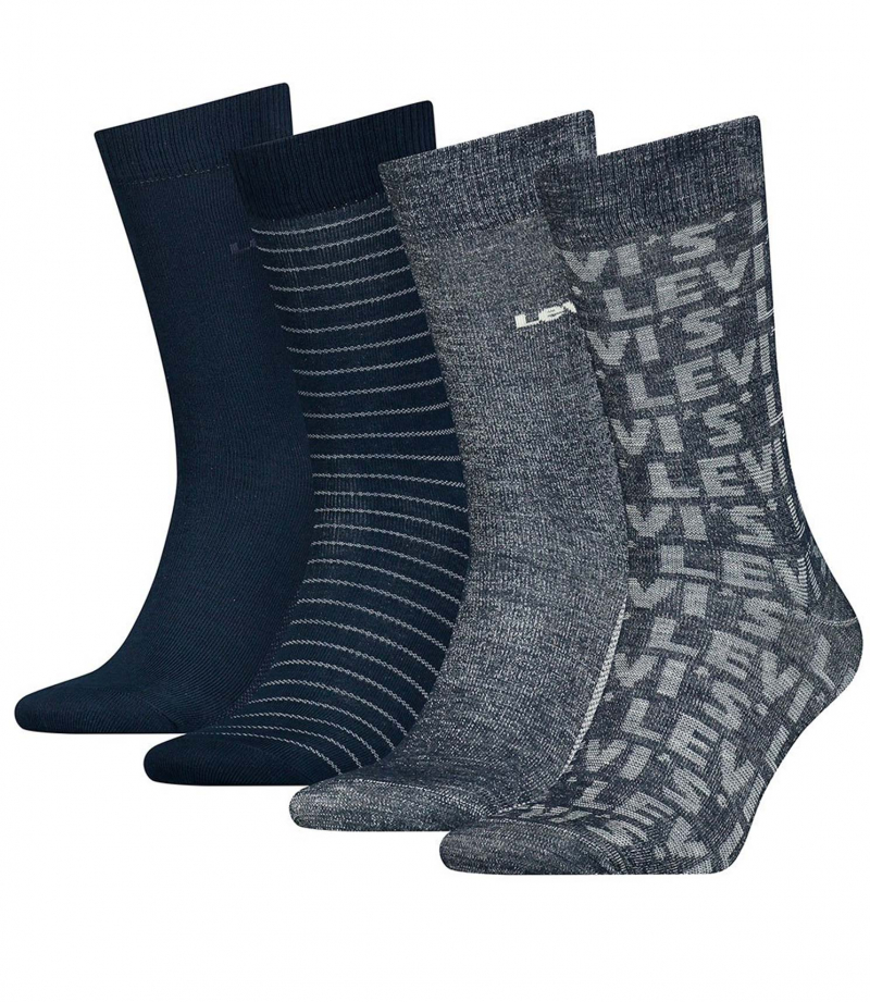 Caja de regalo de 4 calcetines Levi's, modelo 701220682001, de diferentes colores en azul denim. - 2 - La Casa Dels Pantalons