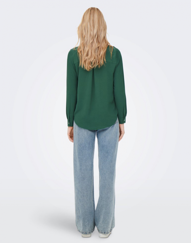 Camisa de mujer de manga larga Only Mette Fallow, modelo 15240579, verde - 3 - La Casa Dels Pantalons