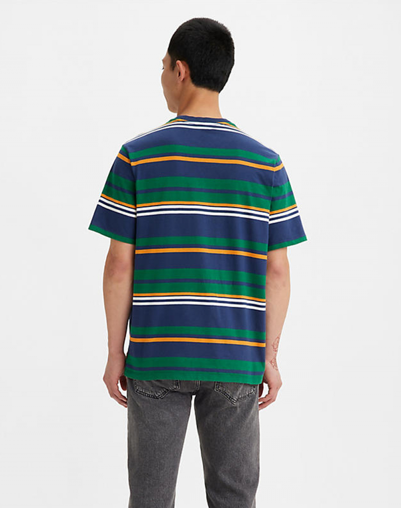 Camiseta de hombre de manga corta Levi's, modelo A3697-0005, verde con franjas de colores - 3 - La Casa Dels Pantalons