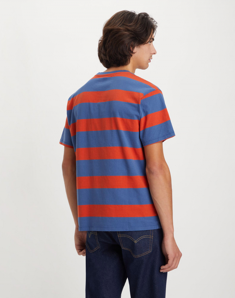 Camiseta de hombre de manga corta Levi's, modelo A0637-0055, de franjas azules y rojas - 3 - La Casa Dels Pantalons