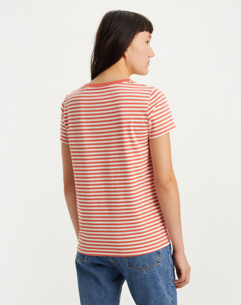 Samarreta de dona de màniga curta Levi's, model 85341-0042, de ratlles taronges - 3 - La Casa Dels Pantalons