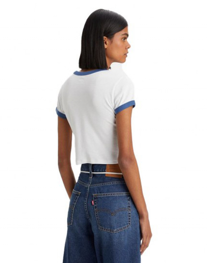 Samarreta de dona cropped de màniga curta Levi's, model A3523-0019, blanca - 2 - La Casa Dels Pantalons