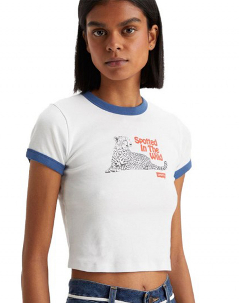 Samarreta de dona cropped de màniga curta Levi's, model A3523-0019, blanca - 3 - La Casa Dels Pantalons
