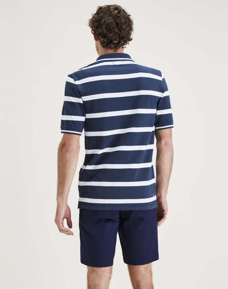 Polo d'home de màniga curta Dockers, model A4766-0007, de ratlles blau marí - 3 - La Casa Dels Pantalons