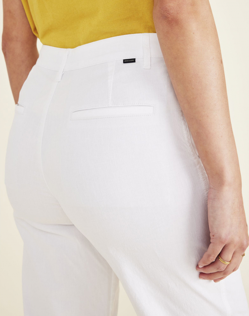 Pantalons de dona Dockers Original khaki high waist straight cropped, A1073-0042, blancs - 3 - La Casa Dels Pantalons