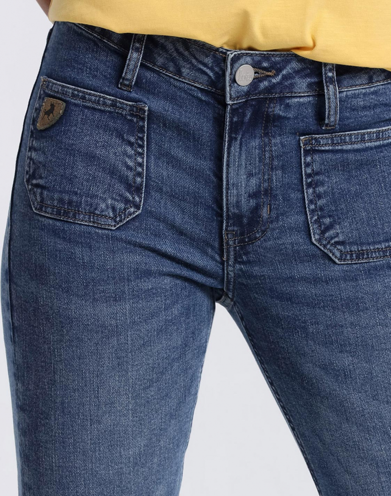Pantalons texans de dona Lois Ágata flare, model 20142/935, rentat a la pedra - 2 - La Casa Dels Pantalons