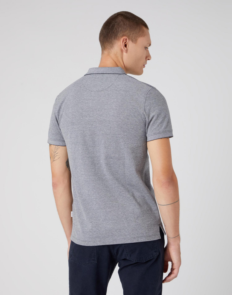 Polo d'home de màniga curta Wrangler, model W749KHXV6 112330820, gris fosc - 2 - La Casa Dels Pantalons