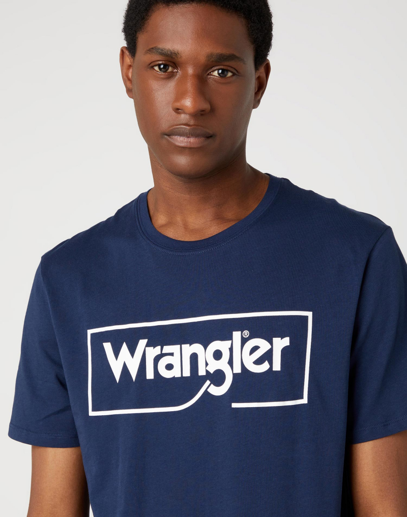 Camiseta de hombre de manga corta Wrangler, modelo W70JD3114 112320768, azul marino - 2 - La Casa Dels Pantalons