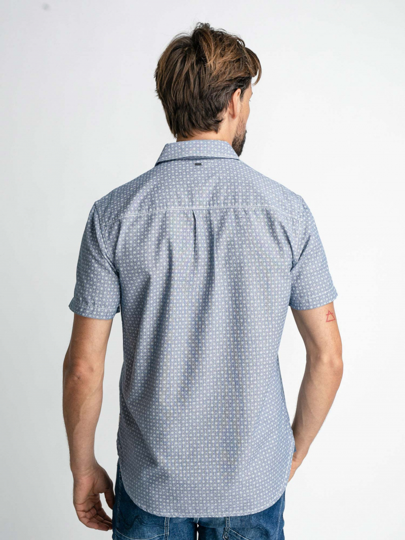 Camisa d'home de màniga curta Petrol Industries, model SIS406/5093, blava estampada - 3 - La Casa Dels Pantalons