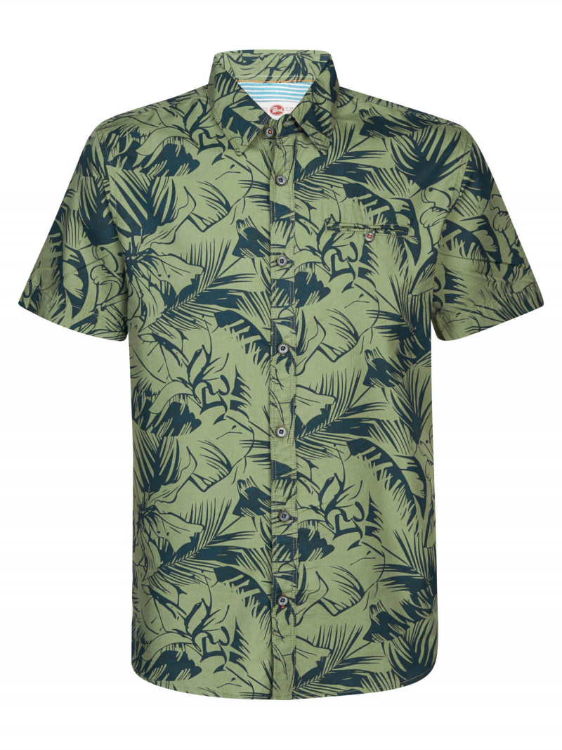 Camisa d'home de màniga curta Petrol Industries, model SIS422/6134, caqui estampada - 3 - La Casa Dels Pantalons