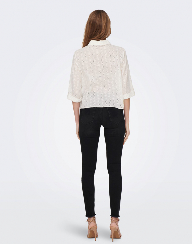 Camisa de dona de màniga tres quarts Only Lola, model 15291402, blanc trencat - 2 - La Casa Dels Pantalons