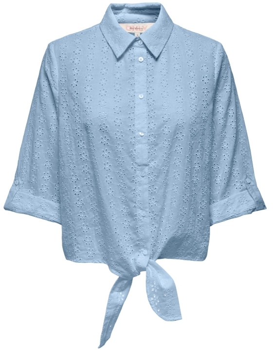 Camisa de dona de màniga tres quarts Only Lola, model 15291402, blava - 3 - La Casa Dels Pantalons