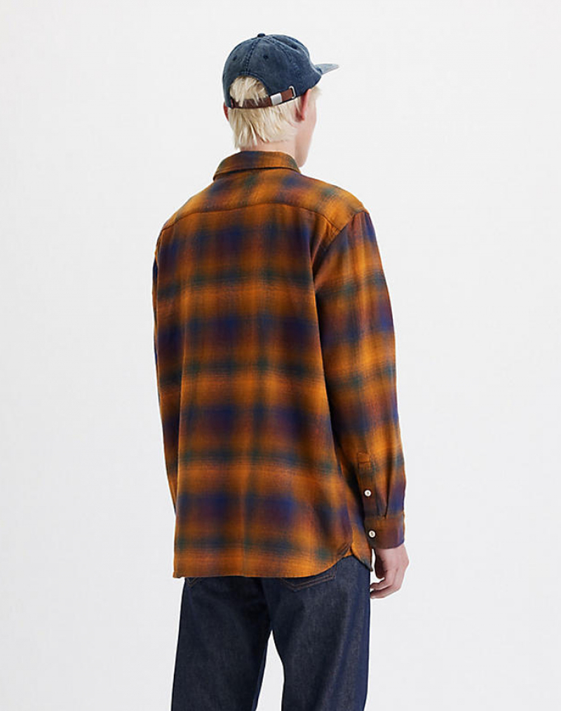 Camisa d'home de màniga llarga Levi's®, model 19573-0215, de quadres ocres - 3 - La Casa Dels Pantalons