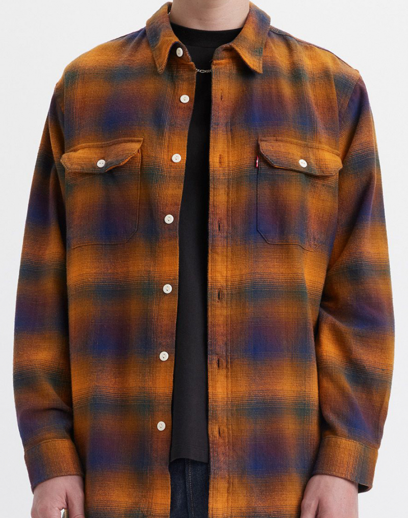 Camisa d'home de màniga llarga Levi's®, model 19573-0215, de quadres ocres - 2 - La Casa Dels Pantalons