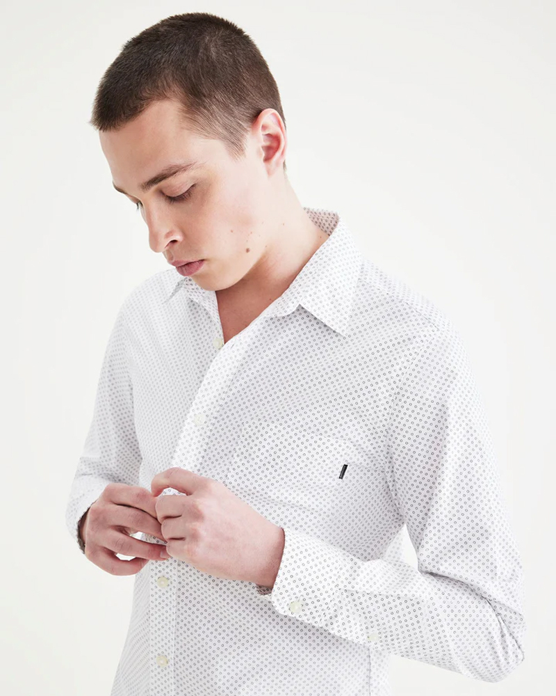 Camisa d'home de popelín de màniga llarga Dockers, model A1114-0100, blanca - 2 - La Casa Dels Pantalons