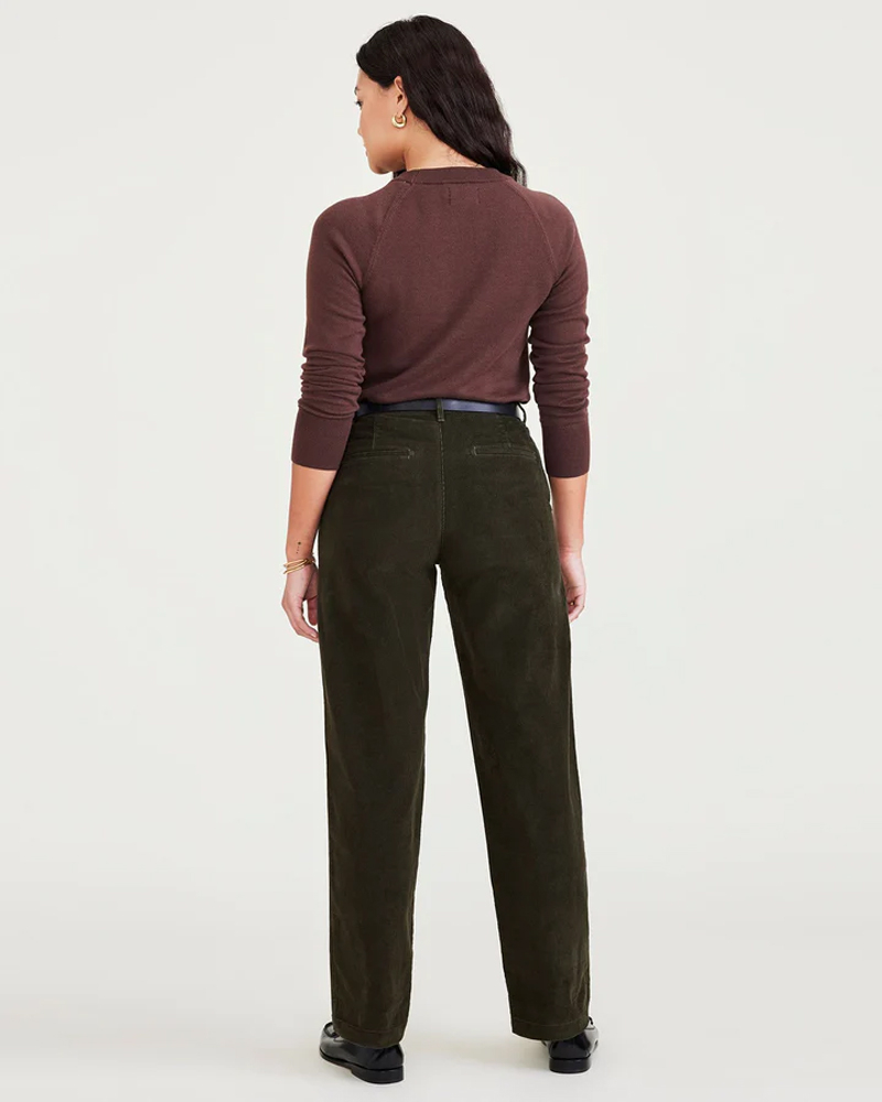 Pantalones de mujer Dockers Original khaki high waist straight cropped, A1073-0054, caqui - 2 - La Casa Dels Pantalons