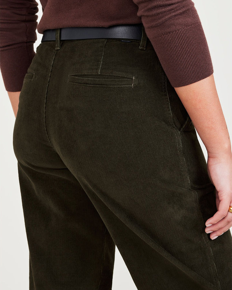 Pantalones de mujer Dockers Original khaki high waist straight cropped, A1073-0054, caqui - 3 - La Casa Dels Pantalons