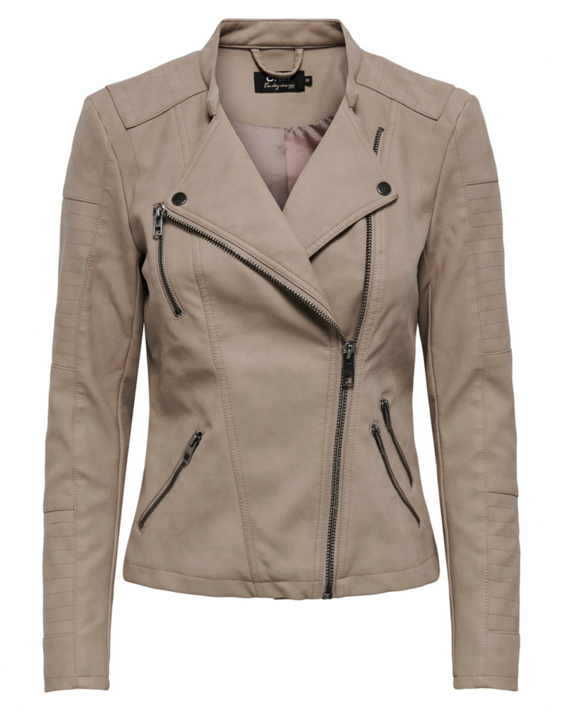 Chaqueta Biker Ante Only Onlscootie Beige | Bicos de Fío