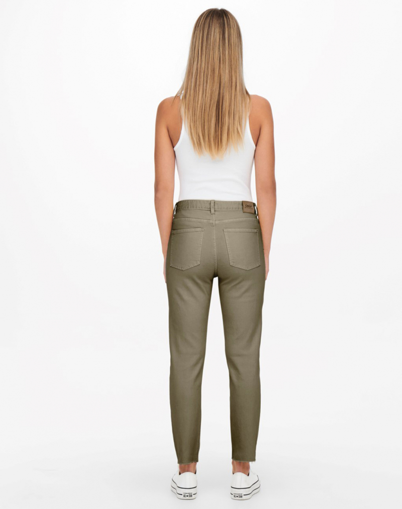 Pantalons texans de dona Only Emily high waist straight, model 15175323, beix pedra fosc - 2 - La Casa Dels Pantalons