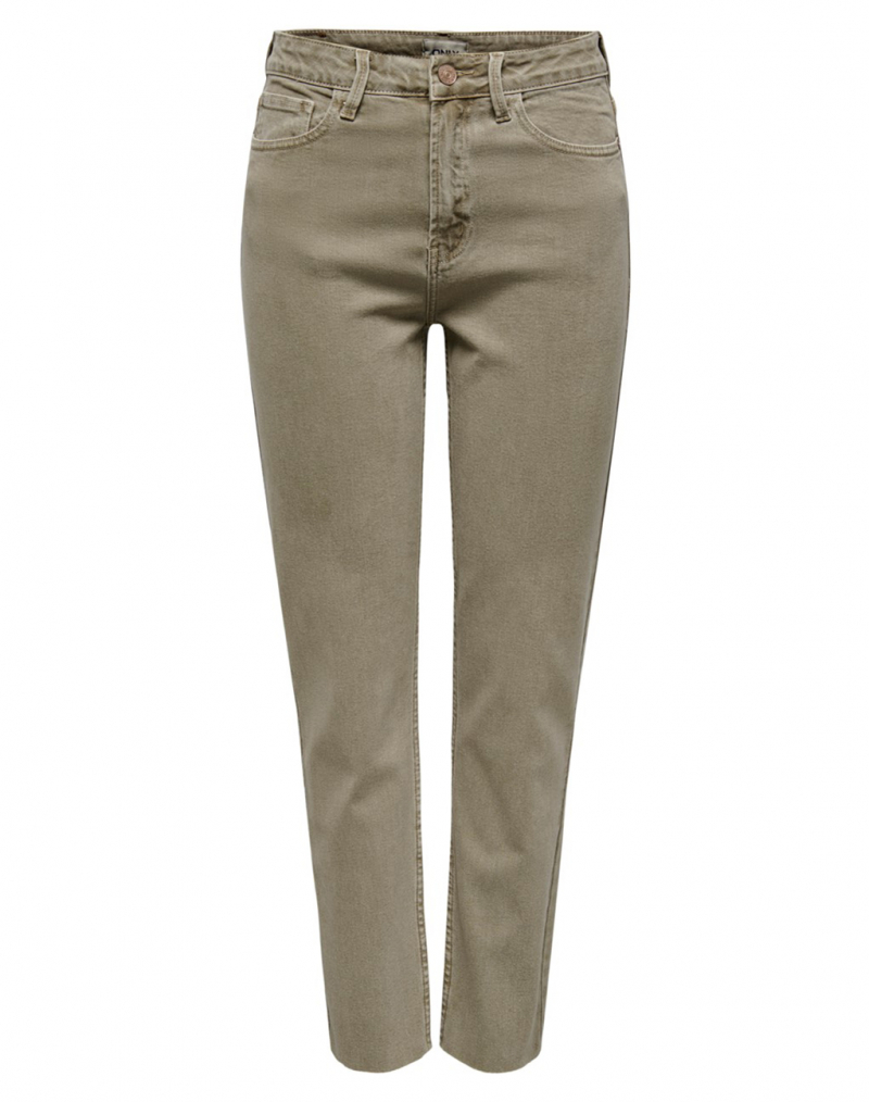 Pantalons texans de dona Only Emily high waist straight, model 15175323, beix pedra fosc - 3 - La Casa Dels Pantalons