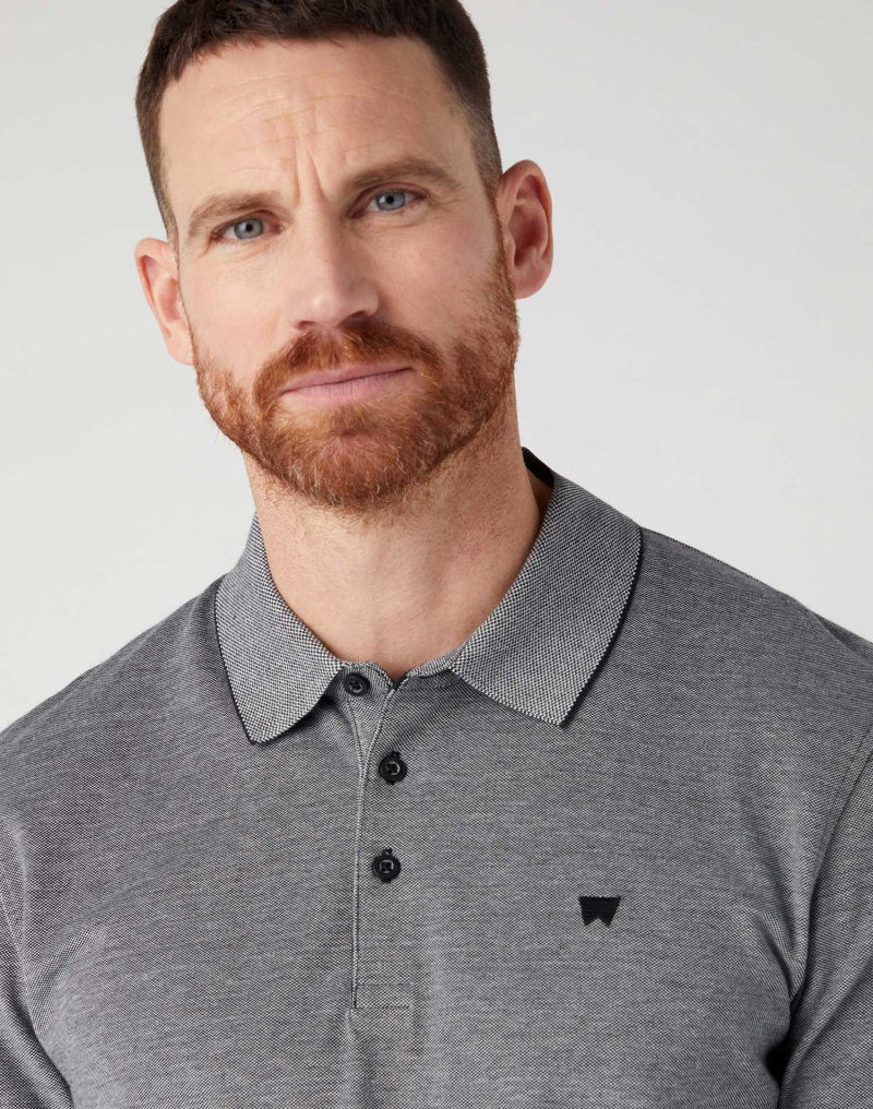 Polo de hombre de manga larga Wrangler, modelo W7MJKH100 112341118, negro - 3 - La Casa Dels Pantalons