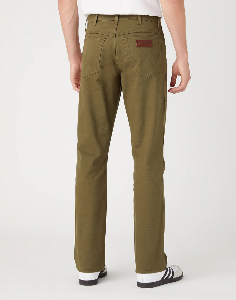 Pantalons texans de gavardina d'home Wrangler Texas slim, model W12S93G40 112345460, caqui - 2 - La Casa Dels Pantalons