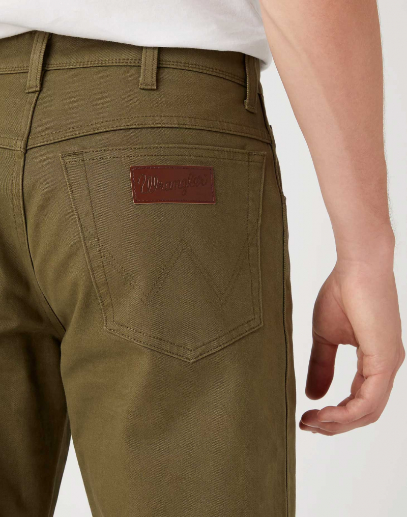 Pantalons texans de gavardina d'home Wrangler Texas slim, model W12S93G40 112345460, caqui - 3 - La Casa Dels Pantalons