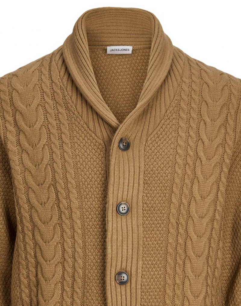 Càrdigan d'home Jack & Jones Craig, model 12236318, marró - 2 - La Casa Dels Pantalons