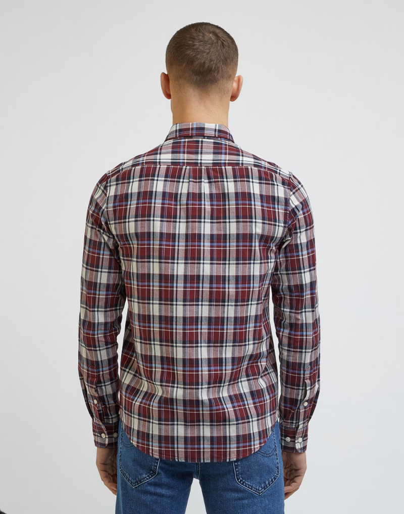 Camisa d'home de màniga llarga Lee, model L880RN35 112341759, de quadres vermells - 3 - La Casa Dels Pantalons