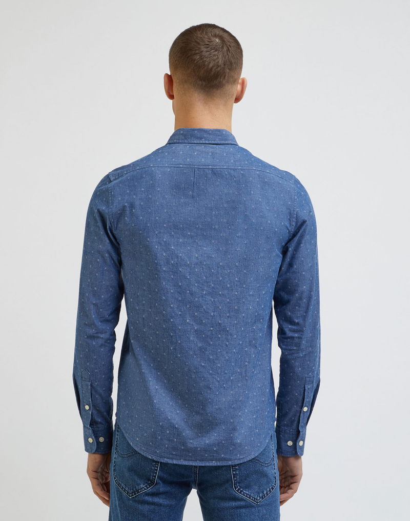 Camisa d'home de màniga llarga Lee, model L880RM35 112341756, blava - 3 - La Casa Dels Pantalons