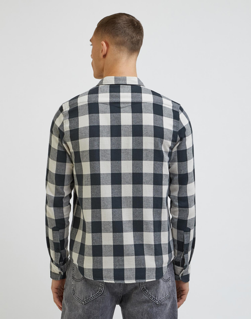 Camisa d'home de viella de màniga llarga Lee, L66RRRNQ 112341776, de quadres negres - 3 - La Casa Dels Pantalons