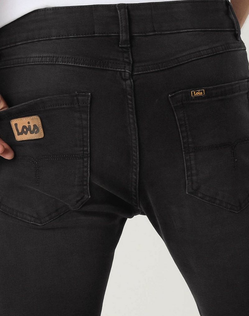 Pantalones vaqueros de hombre Lois Lucky skinny, modelo 10193/996, negros - 3 - La Casa Dels Pantalons