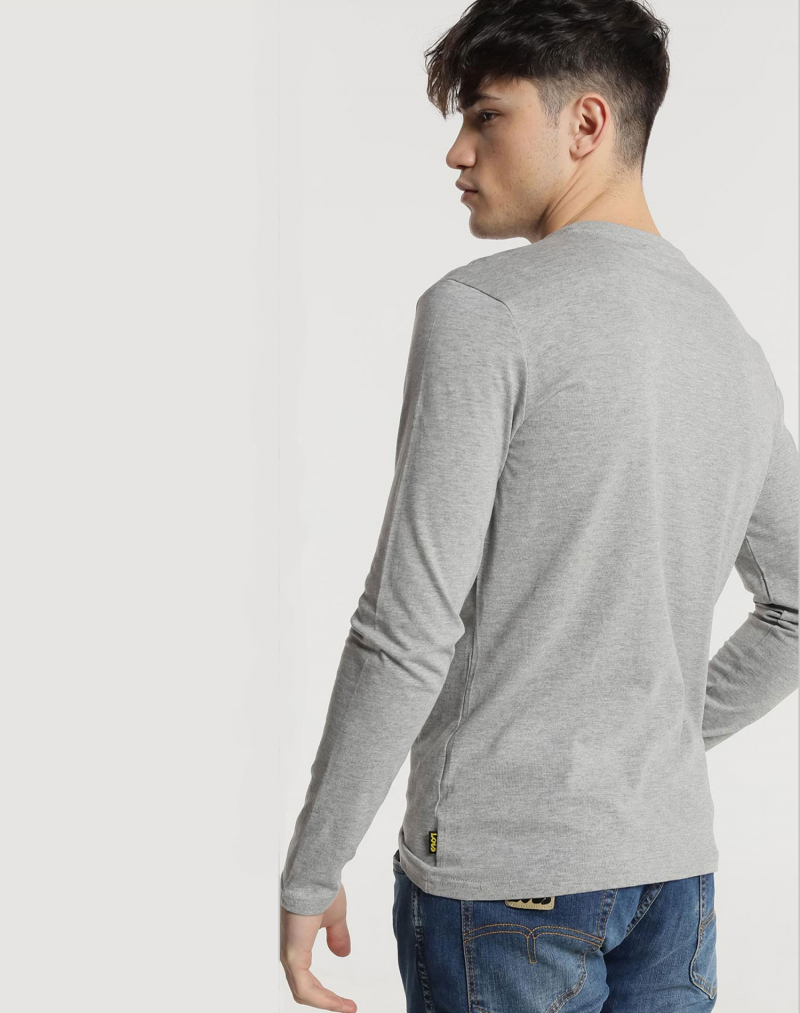 Camiseta de hombre de manga larga Lois, modelo 18415/490, gris - 3 - La Casa Dels Pantalons