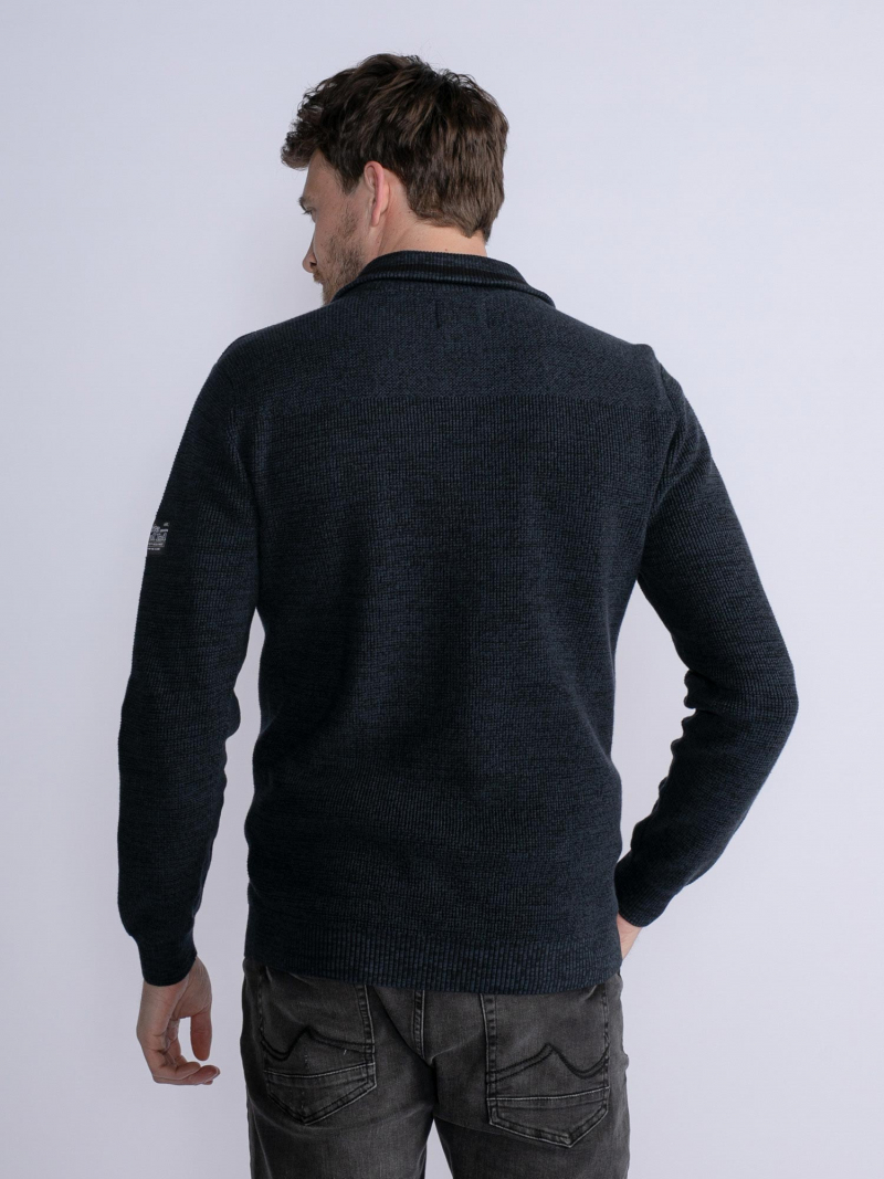 Càrdigan amb cremallera d'home Petrol Industries, model KWC285/5152, blau marí jaspiat - 2 - La Casa Dels Pantalons
