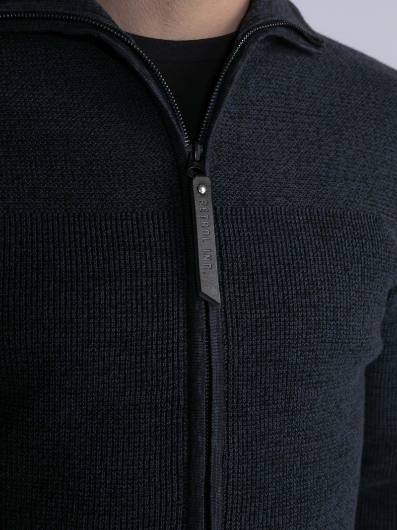 Càrdigan amb cremallera d'home Petrol Industries, model KWC285/5152, blau marí jaspiat - 3 - La Casa Dels Pantalons